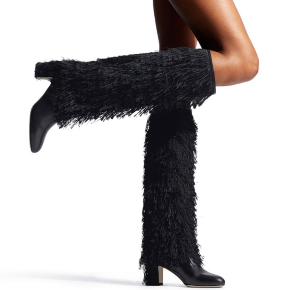NIB JIMMY CHOO Fringe Knee Boots Magalie B…